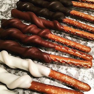 Savory sweet and salty chocolate covered pretzels